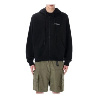 Off-White Hommes Coton À capuche Sport Noir