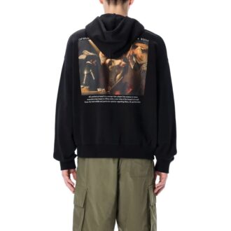 Off-White Hommes Coton À capuche Sport Noir