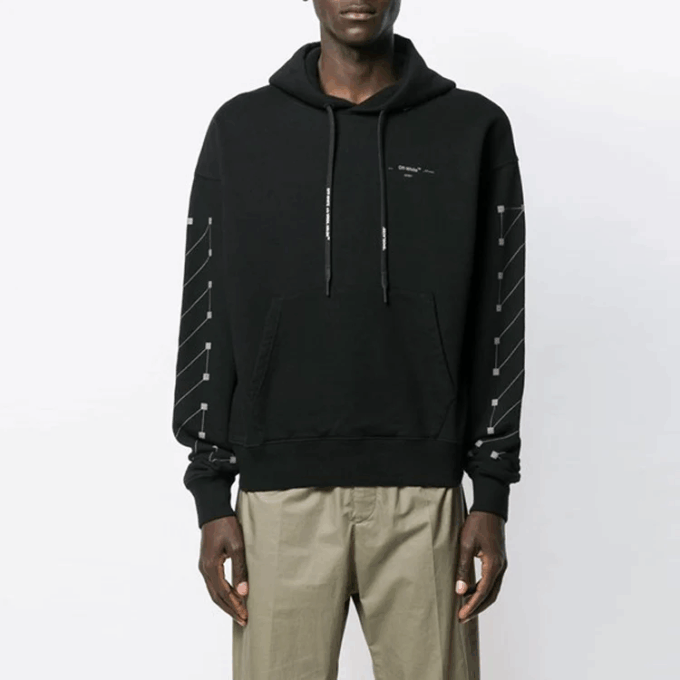 Off-White Hommes Diag Backbone Imprimé Noir