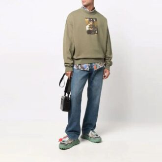 Off-White Hommes FW21 Caravaggio Painting Sans capuche Coupe ample Vert