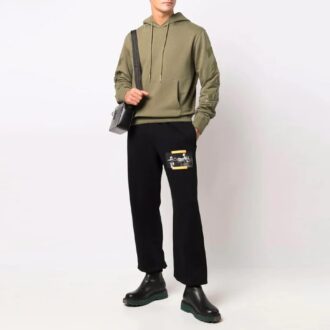 Off-White Hommes FW21 Décontracté À capuche Imprimé Coupe ample Vert