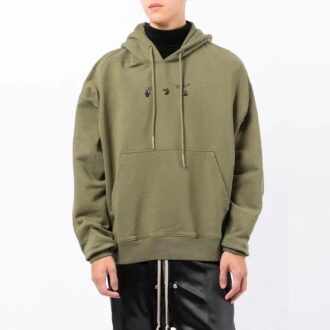 Off-White Hommes FW21 Impression du logo Manches longues Coupe ample Vert