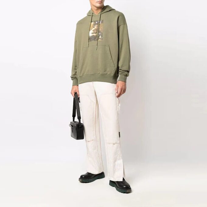 Off-White Hommes FW21 Imprimé illustration Coupe ample Vert