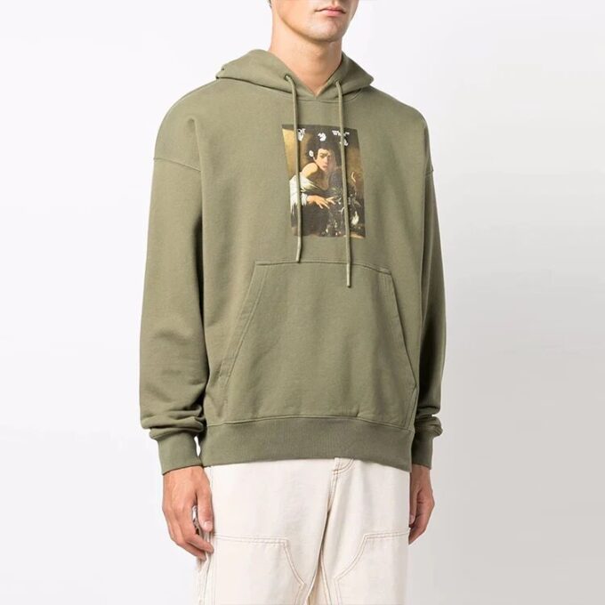 Off-White Hommes FW21 Imprimé illustration Coupe ample Vert