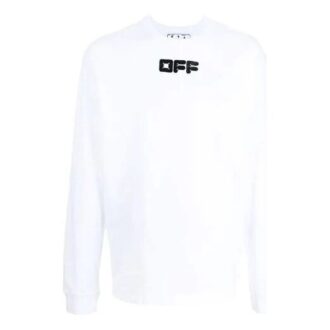 Off-White Hommes FW21 Imprimé logo Manches longues Coupe ample Blanc