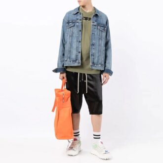 Off-White Hommes FW21 Imprimé logo Manches longues Coupe ample Vert