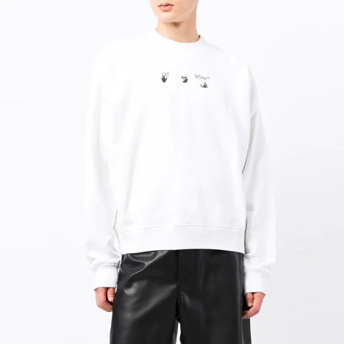 Off-White Hommes FW21 Motif Arrows Coupe ample Blanc