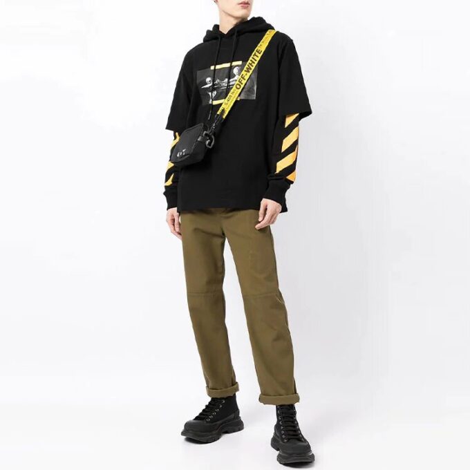 Off-White Hommes FW21 Motif Caravaggio Coupe ample Noir