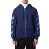 Off-White Hommes FW21 Rayures Fermeture éclair Version standard Bleu