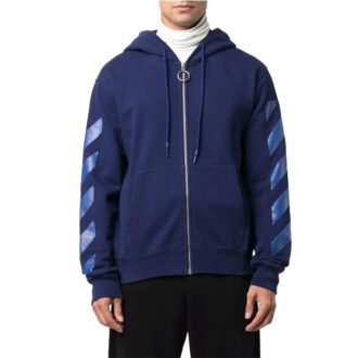 Off-White Hommes FW21 Rayures Fermeture éclair Version standard Bleu Off-White Hommes FW21 Rayures Fermeture éclair Version standard Bleu