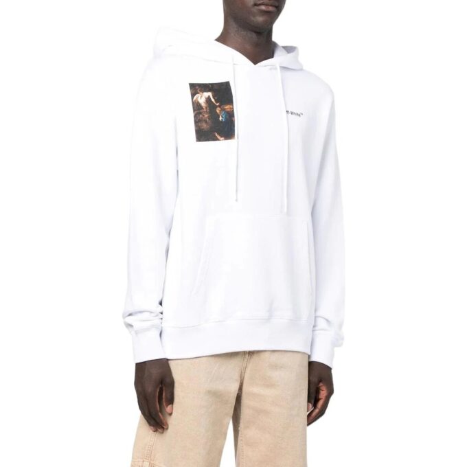 Off-White Hommes FW22 Imprimé à motifs de personnages, coupe ample, blanc