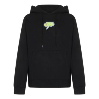 Off-White Hommes FW22 Sweat à capuche à manches longues avec logo imprimé dans le dos, version standard, noir Off-White Hommes FW22 Sweat à capuche à manches longues avec logo imprimé dans le dos, version standard, noir