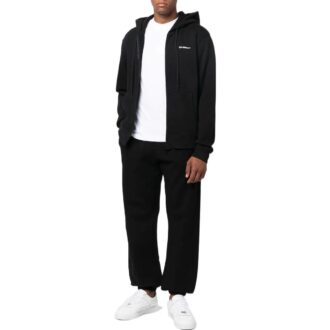 Off-White Hommes FW22 T-shirt noir ample en sergé avec logo imprimé et fermeture éclair Off-White Hommes FW22 T-shirt noir ample en sergé avec logo imprimé et fermeture éclair