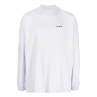 Off-White Hommes FW22 Unie Motif flèche Logo imprimé Col rond Blanc