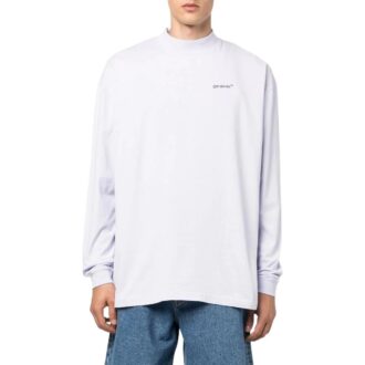 Off-White Hommes FW22 Unie Motif flèche Logo imprimé Col rond Blanc