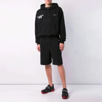 Off-White Hommes Imprimé au dos Ample Noir