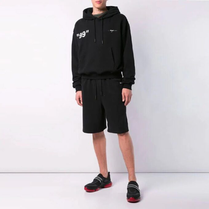 Off-White Hommes Imprimé au dos Ample Noir