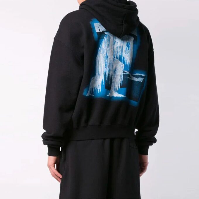 Off-White Hommes Imprimé au dos Ample Noir