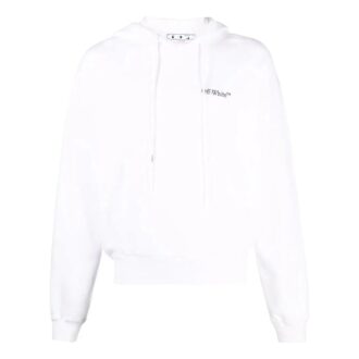 Off-White Hommes Imprimé À capuche Manches longues Blanc
