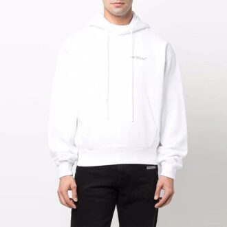 Off-White Hommes Imprimé À capuche Manches longues Blanc