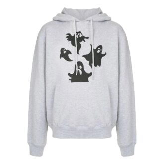 Off-White Hommes Imprimé Devil À capuche Manches longues Gris