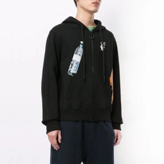Off-White Hommes Imprimé Fermeture éclair Noir