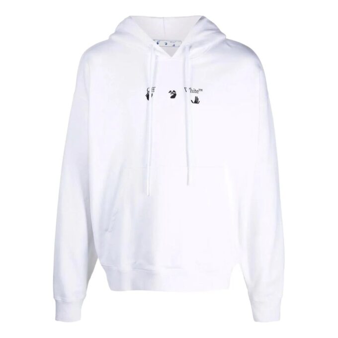 Off-White Hommes Imprimé Logo Cordon de serrage Blanc