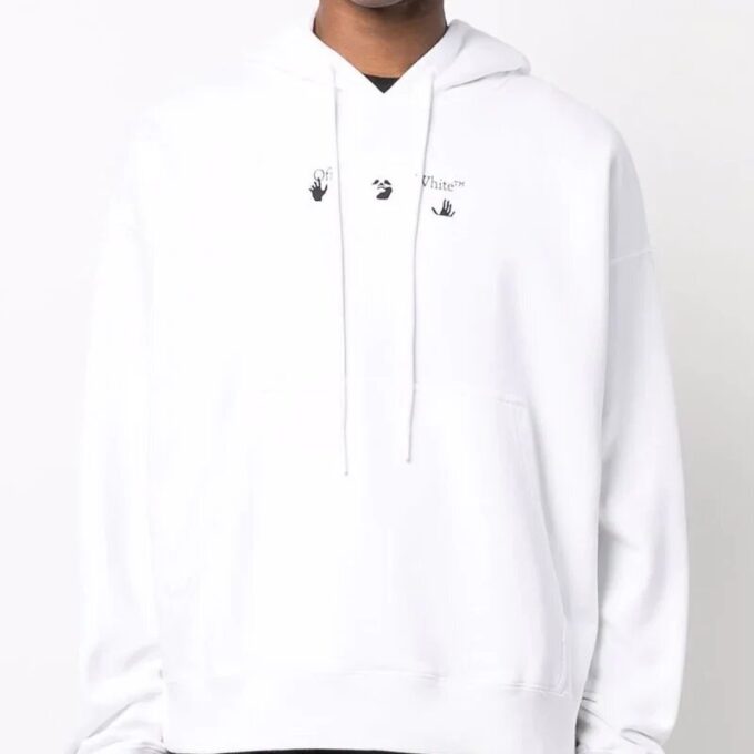 Off-White Hommes Imprimé Logo Cordon de serrage Blanc