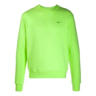Off-White Hommes Logo Alphabet Motif Manches longues Coupe ample Vert