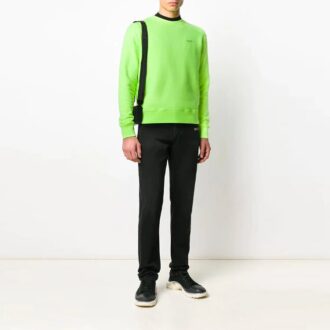 Off-White Hommes Logo Alphabet Motif Manches longues Coupe ample Vert