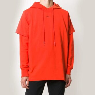 Off-White Hommes Logo Arrow Orange Rouge