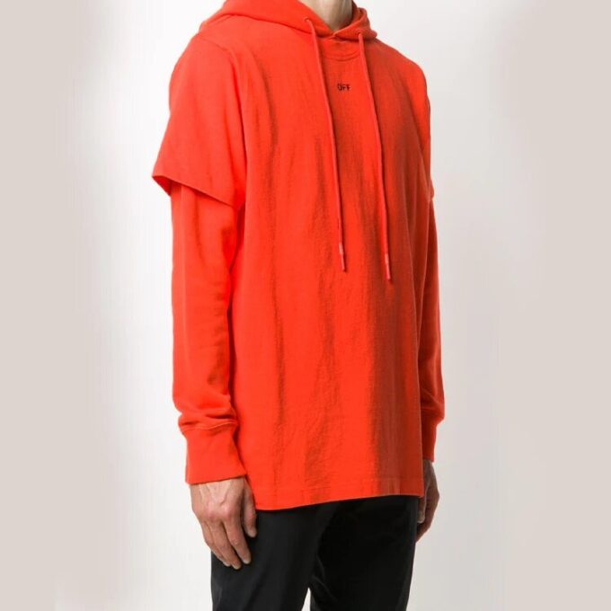 Off-White Hommes Logo Arrow Orange Rouge