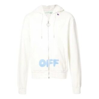 Off-White Hommes Logo Zipper Blanc