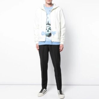 Off-White Hommes Logo Zipper Blanc