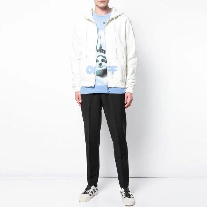 Off-White Hommes Logo Zipper Blanc