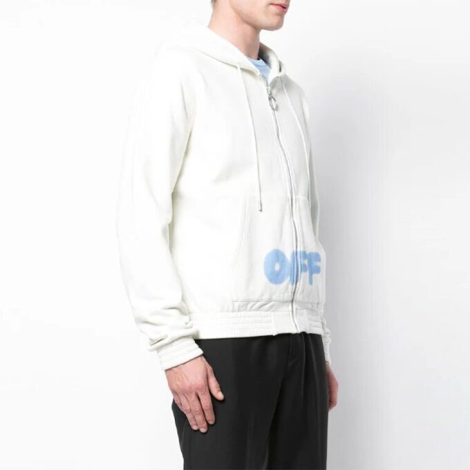 Off-White Hommes Logo Zipper Blanc