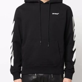 Off-White Hommes Motif imprimé couleur unie Noir