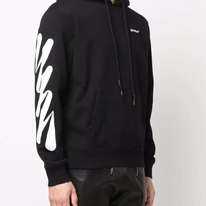 Off-White Hommes Motif imprimé couleur unie Noir