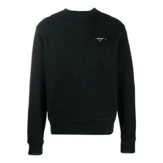 Off-White Hommes Motif logo alphabétique Manches longues Coupe ample Noir