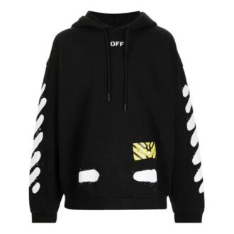 Off-White Hommes Splash Ink Graffiti Stripe Noir