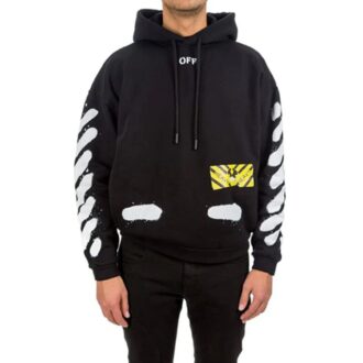Off-White Hommes Splash Ink Graffiti Stripe Noir
