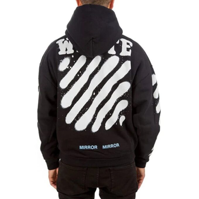 Off-White Hommes Splash Ink Graffiti Stripe Noir