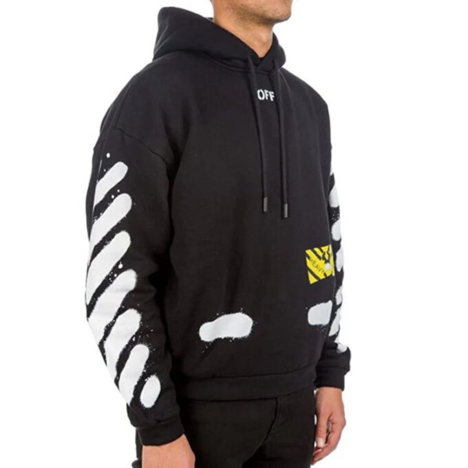 Off-White Hommes Splash Ink Graffiti Stripe Noir