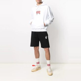 Off-White Hommes SS21 Imprimé Graffiti Logo Blanc