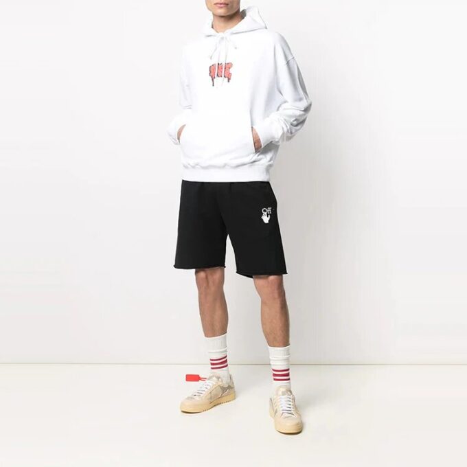 Off-White Hommes SS21 Imprimé Graffiti Logo Blanc