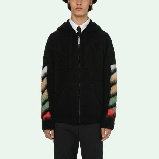 Off-White Hommes SS21 Suède Rayé Noir