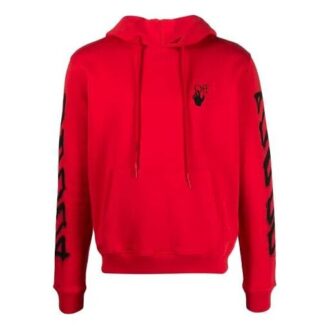 Off-White Hommes SS21 Twill Imprimé Logo Coupe ample Rouge