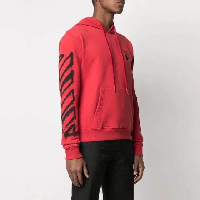 Off-White Hommes SS21 Twill Imprimé Logo Coupe ample Rouge