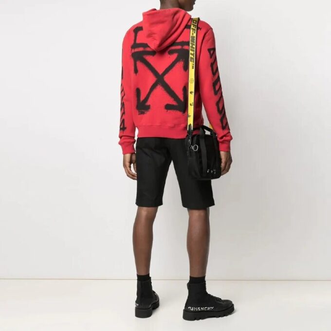 Off-White Hommes SS21 Twill Imprimé Logo Coupe ample Rouge