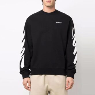 Off-White Hommes SS22 Imprimé logo Col rond Noir